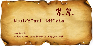 Nyulászi Mária névjegykártya